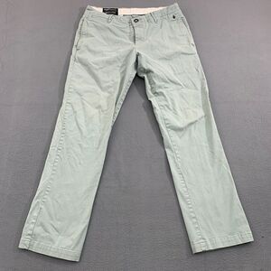 Volcom Workwear Pants Mens Size 32x29 Flat Front Chino Stretch Light Teal